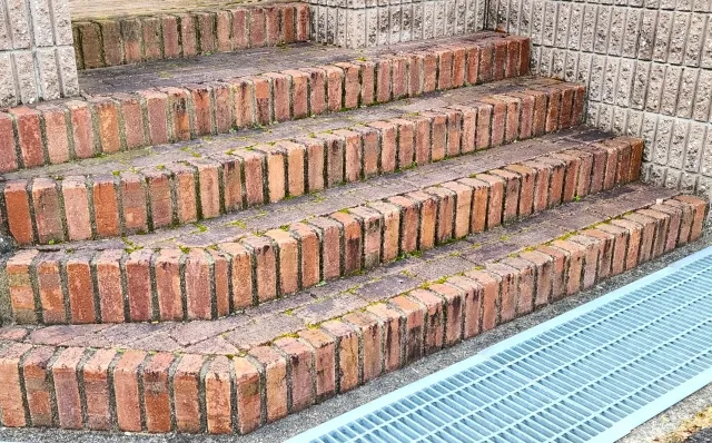 転倒の危険がある玄関アプローチやコンクリート部分のひび割れ・劣化症状